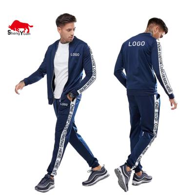 China Mens Breathable Tracksuits Custom Set Design Your Joggers Male Sweatsuit Side Stripe Digital Printing for sale