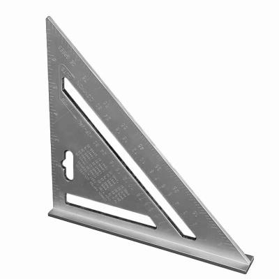 China Angle 7 Inch 12 Inch 45 Degree Multifunctional Aluminum Protractor Square Metric Carpenter Measuring Measuring Triangular Ruler for sale