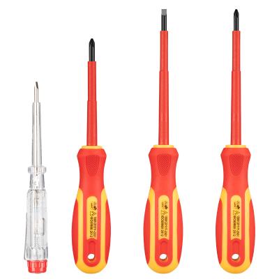 China Polypropylene 3 Pieces VDE 1000V Insulating Screwdriver and1pc Electrical Measuring Pen for sale