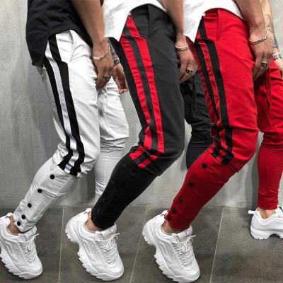 China Color Matching Anti-wrinkle Men's Foot Button Hip-Hop Feet Pants With Rope Sports Trousers Casual Pants for sale