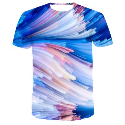 China Colorful QUICK DRY Tie Dye Print T-shirt Chic 3D Street Printing Casual T-shirt O-Neck Plus Size Men's T Shirt for sale