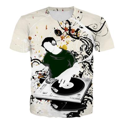 China QUICK DRY new hot selling cotton candy DJ 3 d digital printing man printed t shirts with short sleeves for sale