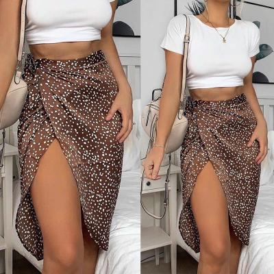 China Women's Breathable Spring And Summer Features One Piece Lace Printed Irregular Skirt for sale