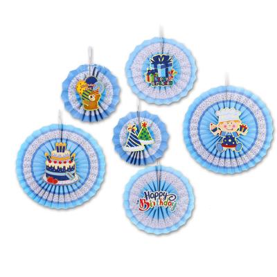 China Amazon birthday wedding decoration sells baby's birthday party paper fan flowers decorate wedding scene to decorate party fan paper decoration for sale