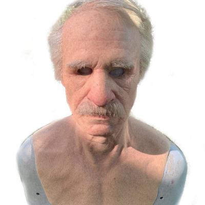 China Realistic Printing Cheap Party Event Halloween Latex Scary Sask Face For Adults Wrinkle Fetish Masks Realistic Human Old Man 5d Mask for sale