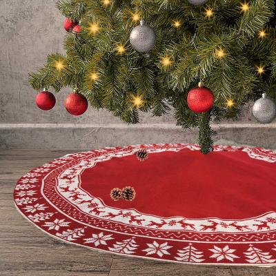 China Christmast Ornament 2021 Indoor Outdoor Ornaments 48 Inch Faux Fur Snowflake Christmas Decoration Christmas Tree Skirt for sale