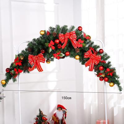 China Fashional/Durable Christmas Tinsel PVC Rattan Christmas Wreaths For Front Entrance Garland Christmas Ball Arch Fndoor Stairs Fireplace Decor for sale