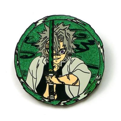 China Japan Customized Hot Selling Demon Slayer Figures Metal Cartoon Character Anime Creative Pins Enamel Badge for sale