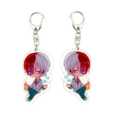 China Custom Printing Holographic Transparent Cartoon Acrylic Logo Eco-friendly Charms Key Chains for sale