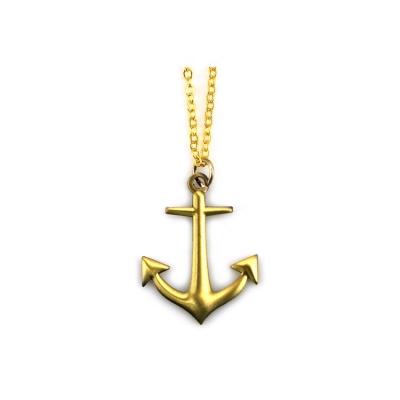 China Fashion Brass Mens Jewelry Antique Gold Pendant Necklaces Anchor Pendant Necklaces For Men for sale