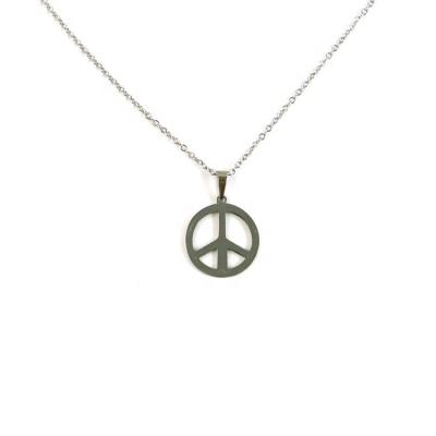 China CLASSIC Jewelry Professional Custom Peace Stainless Steel Initial Logo Gold Pendants Necklace for sale