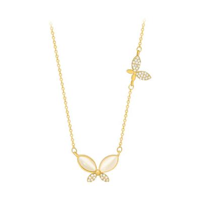 China Custom Wholesale America Butterfly Pendant Necklace Gold Plated Women Chain Jewelry for sale