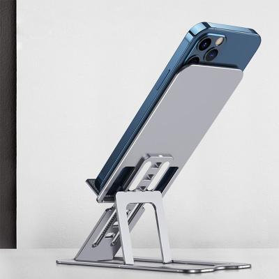 China Universal Aluminum Portable Folding Foldable Mobile Phone Cradle Bracket Desktop Mount Holder Adjustable Phone Stand For Cell Phone for sale