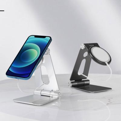 China Adjustable Phone Stand with Wireless Charger Placement Iphone Holder for Desk Phone Adjustable Stand Holder for sale