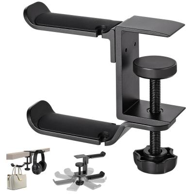 China Factory Manufacture Adjustable Original Stand Headphone Universal Under Clamp Desktop Earphone Display Earphone Hanger Wall Mount for sale