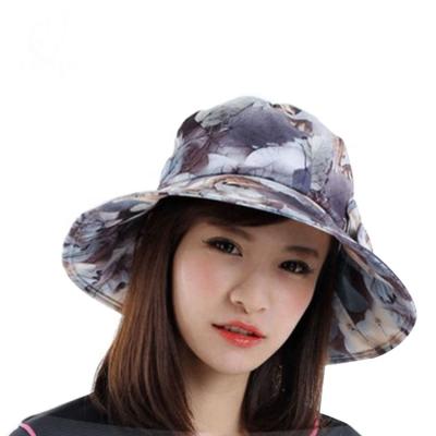 China Custom Print Flowers Women's UPF 40+ Colorful Bucket Hat Wholesale Oversized Designer Wide Brim Bucket Hat New for sale