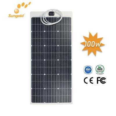 China Best Selling Semi-flexible Outdoor Power 100 Watt Marine Solar Panel For Rv Application Customized 12 Volt Solar Panel for sale