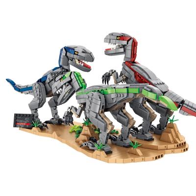 China Building Blocks Children's Toy Gift Sticker Small DIY Building Brick 611003 PANLOS 1780PCS Dinosaur Model Zoo Group Jurassic World MOC for sale