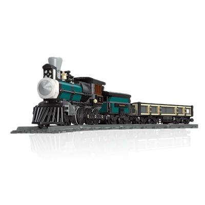 China DIY Building Brick 59001 Jie Star Ideas TH10 Steam Train Building Block Technic Green Railroad Transport Model Bricks DIY Toys For Children for sale