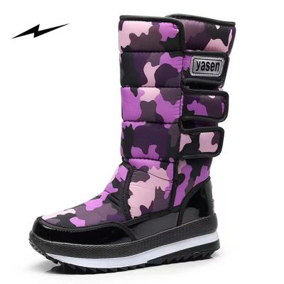 China Winner boots fashion thickened High-tube plus velvet winter cotton warm shoes waterproof snow boots for sale