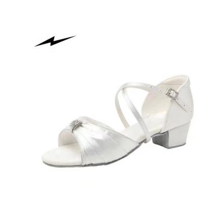 China Woman Latin Dance Shoes Elegant Fashion Style White Color Dance Shoes With 3cm/5cmc7cm Heels for sale