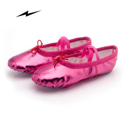 China Good Quality Professional Dancer Shoes Rose Red Cheap Ballroom Ballet Shoe Flat Foldable Shoes Kids Factory Price/Ballet Multi Design for sale