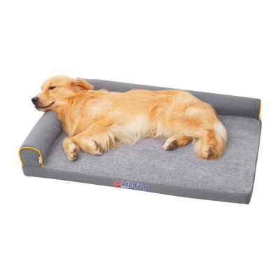 China Sustainable Wholesale Luxury Washable Comfy Square Shaped Large Orthopedic Soft Dog Bed for sale