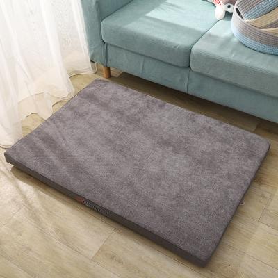 China Hand Wash Petenjoy Pet Bed Dog Pad Cotton Hemp Chenille Fabric Removable Washable Backing and Large Dog Kennel Pad for sale