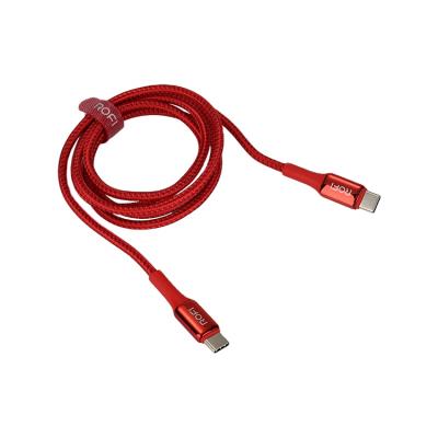 China 4mm Cable Diameter 1.2M Red Color Type C To Type C Fast Charging Nylon Braided Type-C Data Cable USB Cable for sale