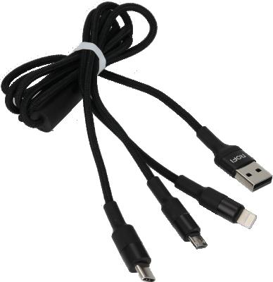 China MP3/MP4 player micro usb charging cable 3in 1 usb cable fast charging android and ios rofi bison2020 type c phone charger cable for sale