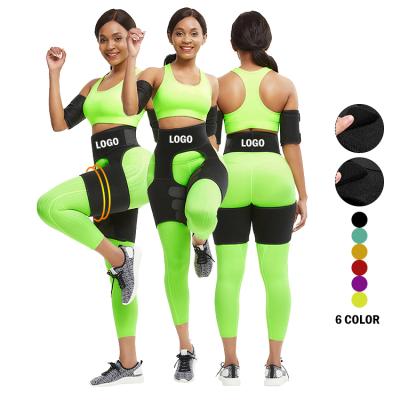 China Custom Logo Antibacterial Compression Leg Shapewear Women Sauna Workout Slim Waist Trainer Sweat Neoprene Thigh Shaper for sale