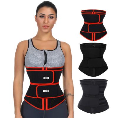 China Custom Antibacterial Double Compression Logo Neoprene Latex Waist Trainer Belt Slimming Tummy Control Shaper Waist Trimmer Slimming Belt for sale