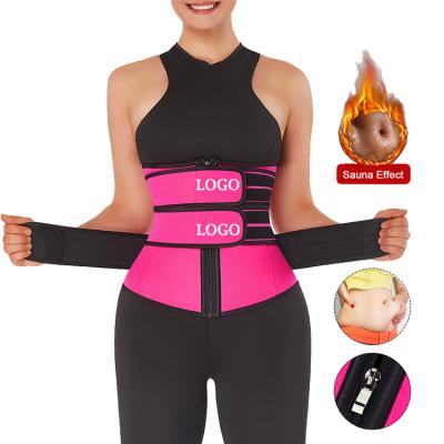 China New Antibacterial Custom Logo Trainer Women Workout Slim Tummy Control Compression Waist Trimmer Belt Three Belt Neoprene Waist for sale