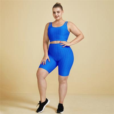 China Color Breathable Custom Stylish Simple Elasticity Two Piece Set Plus Size Fitness Wear Women Tracksuit Set for sale