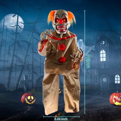 China Indoor Animatronic Decorations Halloween DecorationsCreepy Sitting Spooky Halloween Clowns for sale