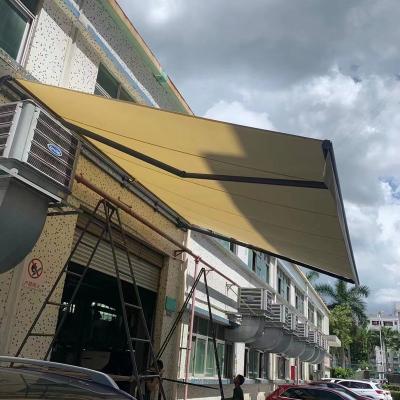 China Rain Canopy Double Chain Folded Arm Tents Supplier 5m Electric Retractable Projection Tent Awning for sale