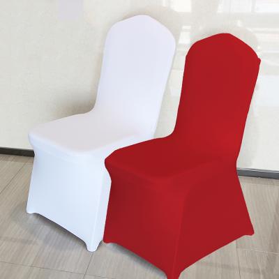 China White Elastic Fabric Polyester Spandex Banquet Wedding Party Chair Cover Stretch for sale