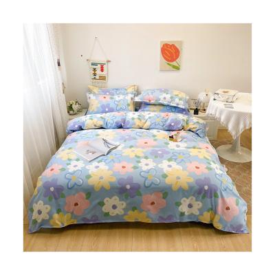 China New Design Anti-static 4 Pieces Custom Floor Polyester Microfiber Fabric Cool Print Sheet And Comforter Cover for sale