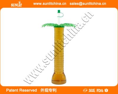 China Viable Palm Style Slush Yard Mugs with Lid and Straw, Barware, Party Yard Mug with Lid and Straw for sale