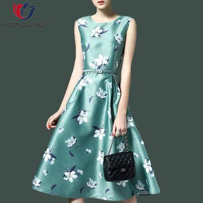 China Anti-Static Floral Print Sleeveless Cocktail Fashion Style A Line Dress for sale