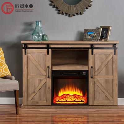 China Wooden Console Unit 110V 220V Insert Fire Place TV Stand (Other) Apartment Adjustable Luxury Decor TV Stand With Fireplace for sale