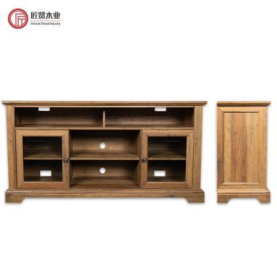 China (Others) 2021 Hot Sale Adjustable Antique Living Room Furniture Media Console Wooden TV Storage Rack TV Cabinet for sale