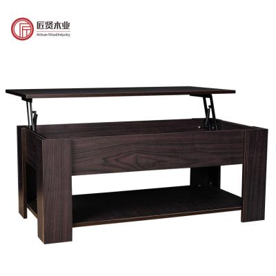 China (Other) Living Room Adjustable Folding Lift Top With Hidden Compartment Storage Shelf Coffee Table for sale