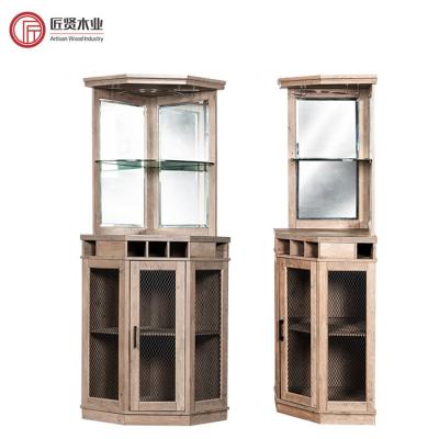 China Corner Adjustable Bar Cabinet Wine Storage Cabinet Furniture Living Room Wood (Other) Bar for sale