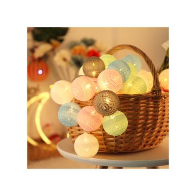 China Holiday Decoration LED String Lights Cotton Ball Battery Lights Girl Heart Holiday Party Decoration Romantic Holiday Ball for sale