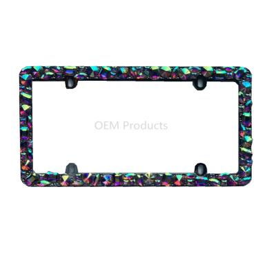 China Factory price bling bling diamond rhinestone rhinestone cosmetic standard license plate for sale