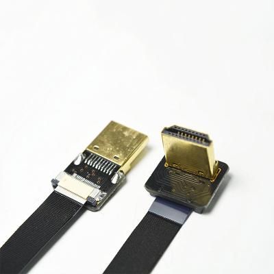 China Slim PCB HDMI Cable Micro To HDMI Mini Right Angle Flat Ribbon Cable -50cm 19.6