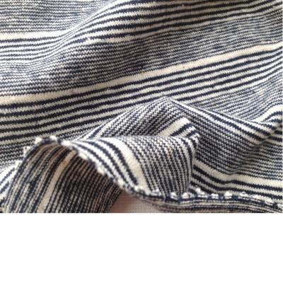 China Natural hemp stripe fabric sweater knitted natural hemp tank top fabric with 55%hemp 45%organic cotton for sale