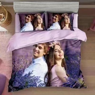 China modern & Contemporary Wholesale Custom Bed Sheet Home Wedding 3d Print Bedding Set for sale