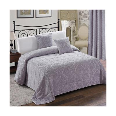 China Hot Sale 100% Polyester Jacquard 70gsm Microfiber Jacquard Home Comforter Bedspread for sale